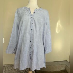 Eileen Fisher Heathered Blue Tunic Top